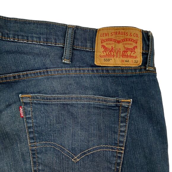Levi's 559 Jeans Mens 44x31 Blue Stretch Straight Leg Dark Wash American Denim - Picture 7 of 12